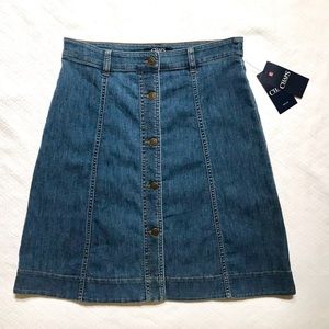 Chaps Blue Denim Spring Ave Shore Wash Skirt